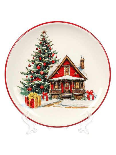 Тарелка доломит, 21х21х2.3 см, круглая, Уютный дом, Daniks