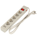 Сетевой фильтр 5 гнезд, 3 м, ПВС, 3х1 мм², с заземлением, 16 А, +2USB +TYPE C, 3.5 кВт, серый, Jett, 171-503