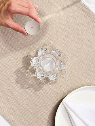 Подсвечник декоративный стекло, 1 свеча, 10х4.5 см, Y3-1397