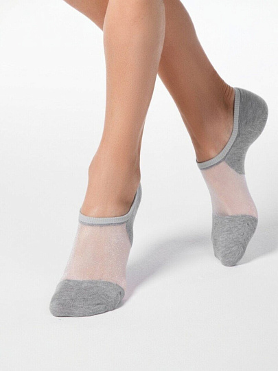 Носки для женщин, ультракороткие, хлопок, Conte, Active, 000, серые, р. 25, 18C-4CП