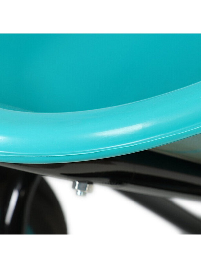 Тачка строительная двухколесная, пластик, 180 кг, 120 л, втулка D20 мм, PU 3.25/3.00-8, бирюзовая, РВ-Премиум