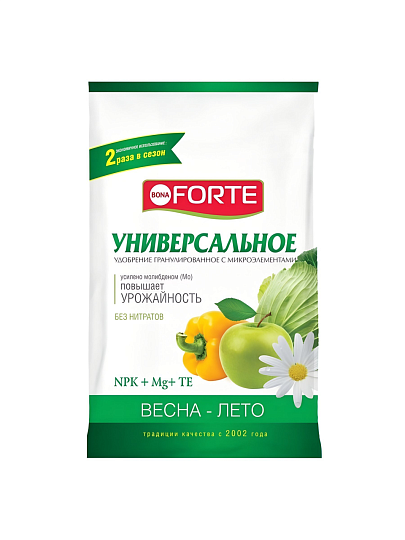 Удобрение универсальное, с микроэлементами, весна-лето, минеральное, гранулы, 4.5 кг, Bona Forte