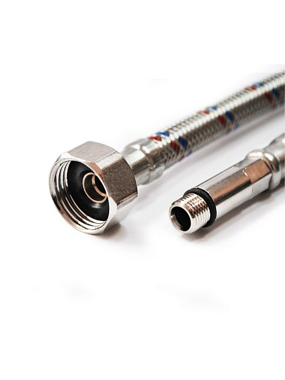 Подводка для воды М10-1/2&quot;х0.3 м, пара, нержавеющая сталь, Valfex