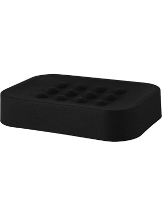 Мыльница настольная, Plast team, Black, пластик, 12.8х9х2.5 см, черная