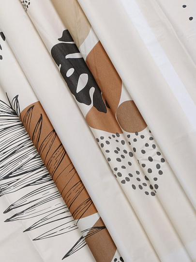 Штора для ванной 180х180 см, Peva, Абстракция, бежево-коричневая, Y4-11150