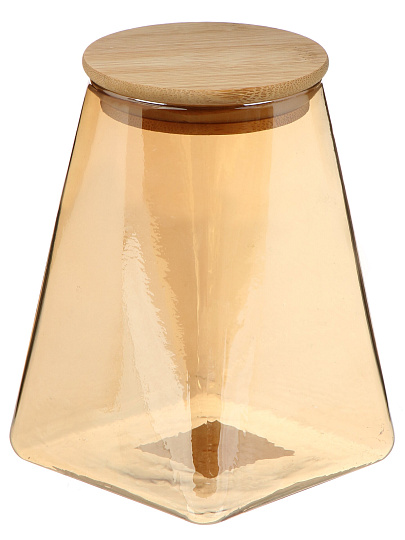 Банка для сыпучих продуктов, стекло, 0.9 л, с крышкой, Daniks, Кельн, Y4-11004