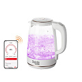 Чайник электрический Redmond, SkyKettle RK-G203S, Strix, белый, 2 л, смарт, 2200 Вт, скрытый нагревательный элемент, стекло