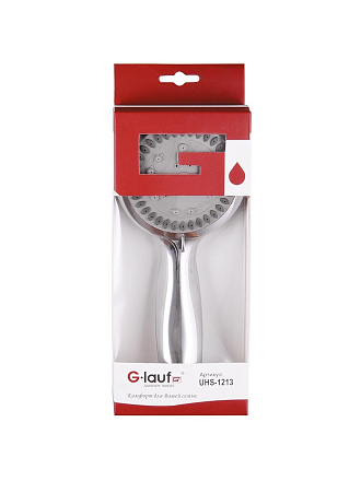 Лейка для душа, пластик, 3 режима, индивидуальная упаковка, G-Lauf, UHS-1213