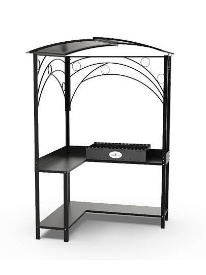 Мангал 1402х1186х2200 мм, с крышкой, крыша, столик, полка для дров, ВЗР2568, Summer grill, Grillux