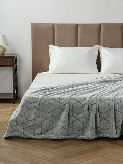 Плед 180*200 см, микрофибра, 100%пэ, 280г, Silvano, Геометрия, зелено-голубой