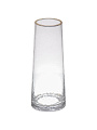 Ваза стекло, 25.5х8 см, Алмаз, A060281, с золотой отводкой, бесцветная - фото 2