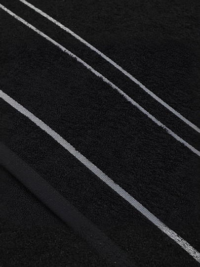 Полотенце банное 50х90 см, 100% хлопок, 420 г/м2, Азия, Barkas, черное, Узбекистан