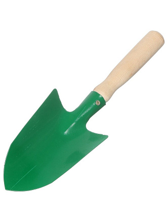 Совок посадочный широкий, металл, рукоятка дерево, в ассортименте, 00-00000529