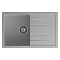 Мойка кухонная врезная, GranFest, Quadro, искусственный мрамор, 780х500 мм, + сифон, серая, GF-Q-780L - фото 2