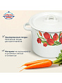 Кастрюля эмалированная сталь, 3.5 л, крышка сталь, цилиндрическая, Сибирские товары, Тюльпаны/Маки, С1612*78/*67/.3*78/3*119 - фото 3