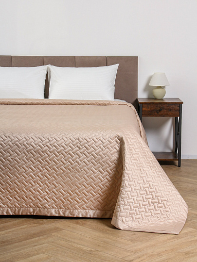 Покрывало евро, 240х260 см, 100%пэ, Silvano, Мелисса, бежевое