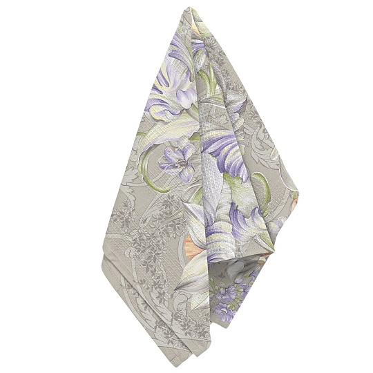 Полотенце кухонное вафельное, 40х50 см, 100% хлопок, Романтика, Ирисы, Россия, 645404