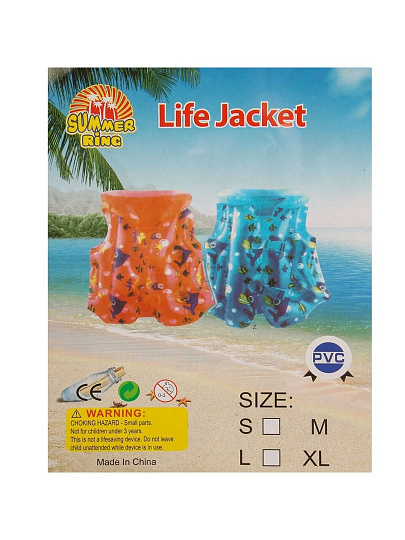 Жилет надувной 5-8 лет, 45х60 см, детский, оранжевый, D090013