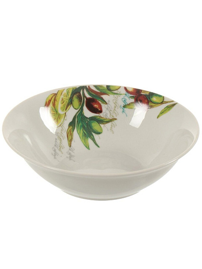 Салатник керамика, круглый, 18х5 см, 0.6 л, Олива, Daniks