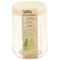 Банка для сыпучих продуктов, пластик, 0.75 л, 10х10х13 см, с крышкой, Sugar&amp;amp;Spice, Green Republic, SE2248GR, лен