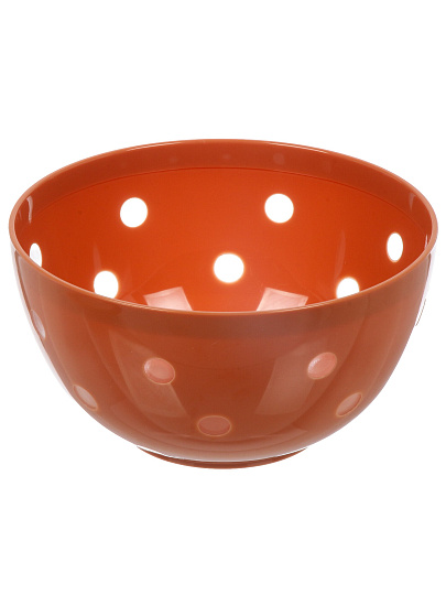 Салатник пластик, круглый, 19.7х10.4 см, 2 л, с крышкой, Оливье по ГОСТу, Berossi, ИК 61496000, кирпичный