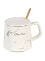 Кружка керамика, 450 мл, Отличный день, с крышкой, с ложкой, Y6-10125/B060025 - фото 3