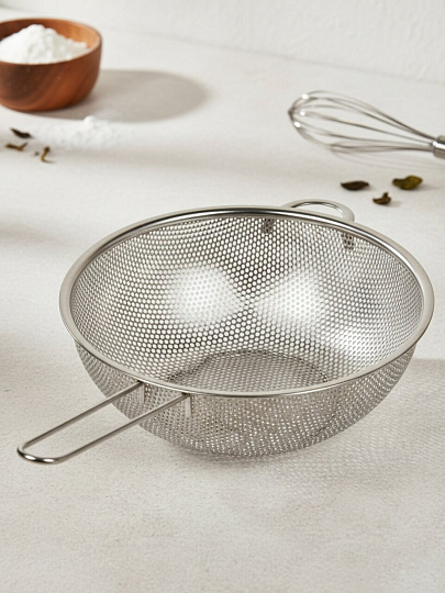 Сито нержавеющая сталь, 22 см, с ободком и ручкой, Apollo, Buratto, BTT-22