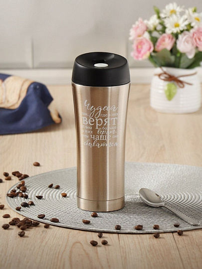 Термокружка нержавеющая сталь, 0.45 л, Daniks, Женский стиль 1, колба нержавеющая сталь, SL-NT015-1