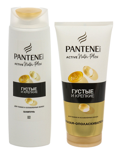 Набор подарочный для женщин, Pantene Pro-V, Густые и крепкие, шампунь 250 мл, бальзам 180 мл