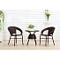 Мебель садовая Bistro Wicker, стол, 80 см, 2 кресла, 100 кг, TB885 + F60 (black) - фото 2