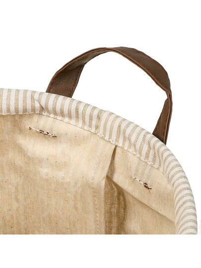 Корзина для белья, 40х50 см, цилиндрическая, полиэстер, бежевая, Y6-6570