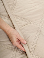 Покрывало евро, 240х260 см, 100% полиэстер, Silvano, Гранни, бежевое - фото 2