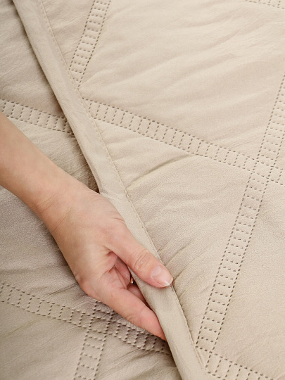 Покрывало евро, 240х260 см, 100% полиэстер, Silvano, Гранни, бежевое