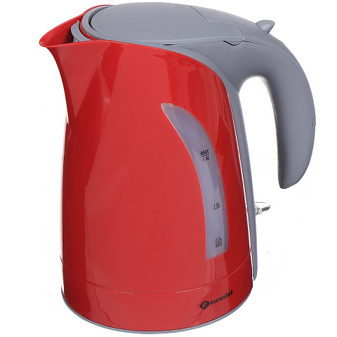 Чайник электрический Eurostek, EEK-2201, красный, 1.8 л, 2200 Вт, скрытый нагревательный элемент, пластик