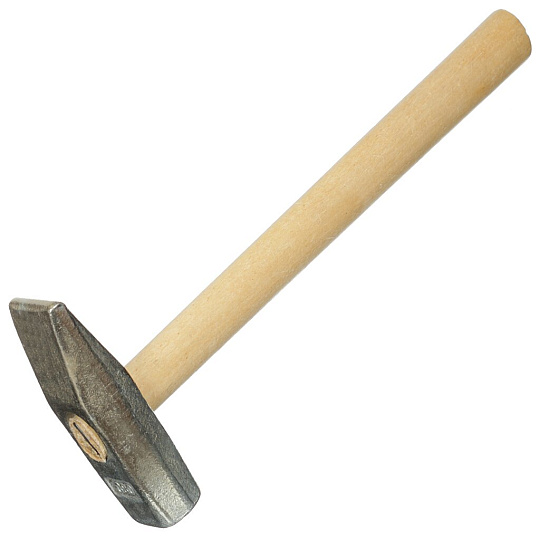 Молоток слесарный, Арефино, квадратный боек, оцинкованный, рукоятка дерево, 0.8 кг, С571