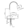 Смеситель для кухни, Cronwil, гибкий излив, с картриджем, CB042-58M - фото 4