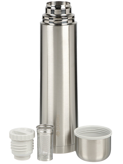 Термос нержавеющая сталь, 1 л, узкая горловина, Daniks, Прометей, колба нержавеющая сталь, серебреный, DB-1200