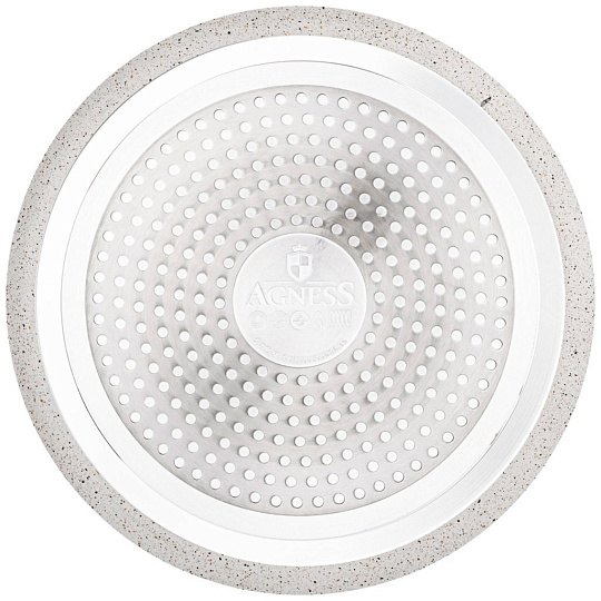 Кастрюля-пароварка Agness со стекл.крышкой и антипригар.мрамор. покрытием,, 3пр. диа.20см,5л,926-505