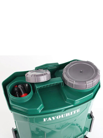 Опрыскиватель садовый аккумуляторный, Favourite, 10 л, свинцово-кислотный, 8 А.ч, 12 В, пластик, ранцевый, 1200 мм, 3,1 л/мин