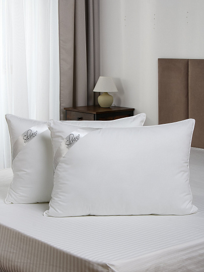 Подушка 50 х 70 см, Лебяжий пух, чехол тик, на молнии, Silvano, ПЛП-57