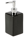 Дозатор для жидкого мыла, керамика, 7х7х18 см, квадратный, черный глянец, Y4-9861 - фото 3