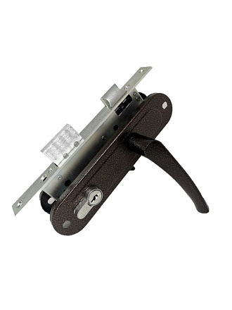 Замок врезной Абсолют, ЗВ4-70/07, БП-00013804, ручка в комплекте, цилиндровый, медь-антик