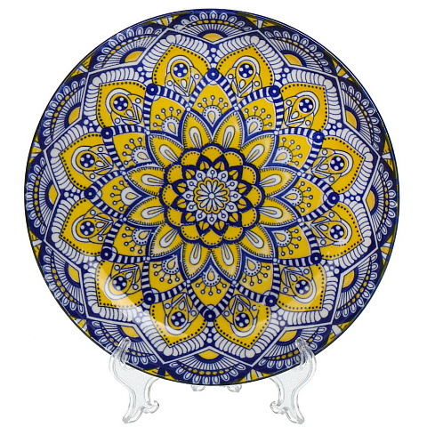 Тарелка обеденная, керамика, 23 см, круглая, Мантра, Y6-6016
