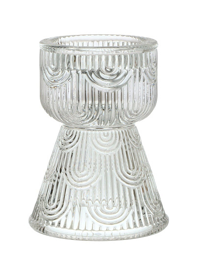Подсвечник декоративный стекло, 1 свеча, 7х6х9 см, Рюмка, A020392