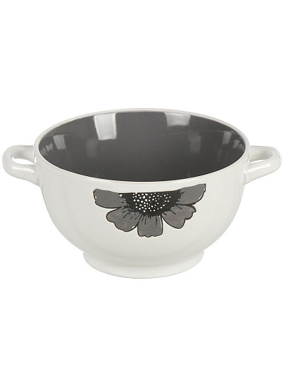 Бульонница керамика, 650 мл, 13х8 см, с ручкой, Ромашка, ТМ Глория, 4054