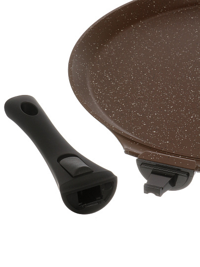 Сковорода для пиццы 35 см, антипригарное покрытие, Горница, шоколад, съемная ручка, с353аш