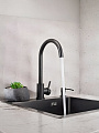 Смеситель для кухни, РМС, с картриджем, черный, SUS124BL-017F - фото 4