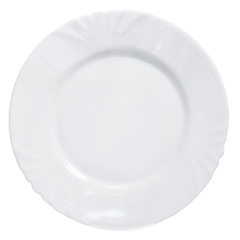 Тарелка обеденная, стеклокерамика, 25 см, круглая, Cadix, Luminarc, H4132, белая