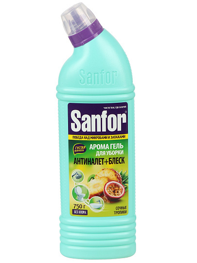 Чистящее средство для сантехники, Sanfor, Сочные тропики, гель, 750 г