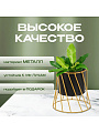 Кашпо металл, 1.5 л, 9.5х14х14 см, декоративное, черное, Y6-10465